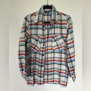 Vintage 1970's Levis Fresh Produce plaid shirt/jacket w/ orange carrot tab